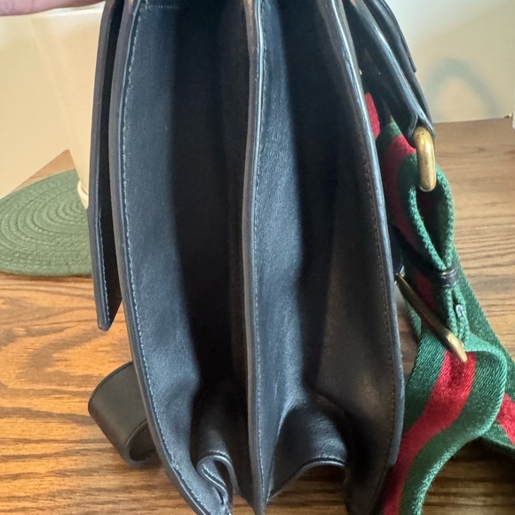 Authentic Gucci Black, Red, and Green Large Dionysus Bag with Bamboo Handle - Picture 14 of 16